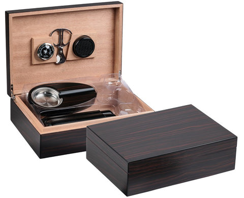 Davenport 50 Count Cigar Humidor Gift Set with Matching Accessories