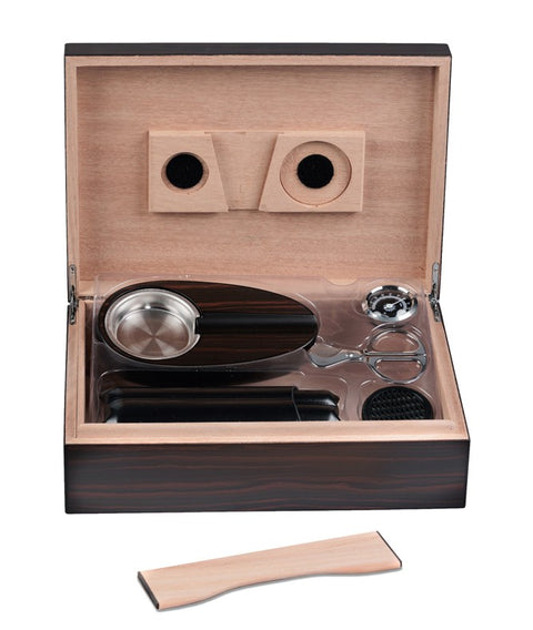 Davenport 50 Count Cigar Humidor Gift Set with Matching Accessories