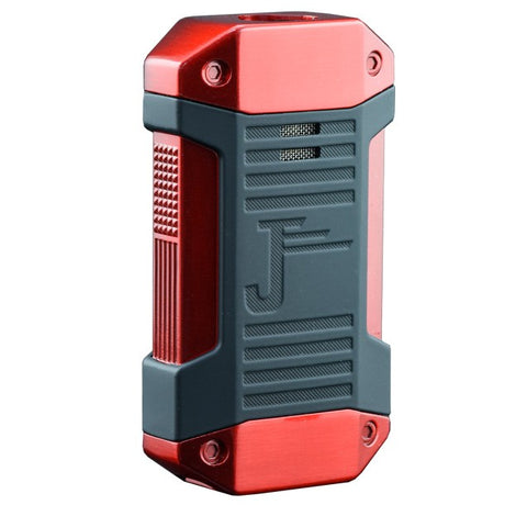 Galleon Triple Flame Torch Lighter with Fold-Out Punch Cutter – Red & Black