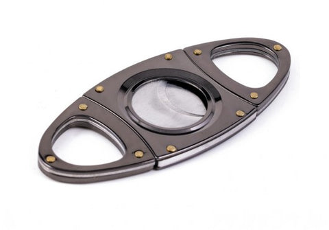 Gun Metal Cutter in Black Gift Box – Double Blade (56 Ring Gauge)