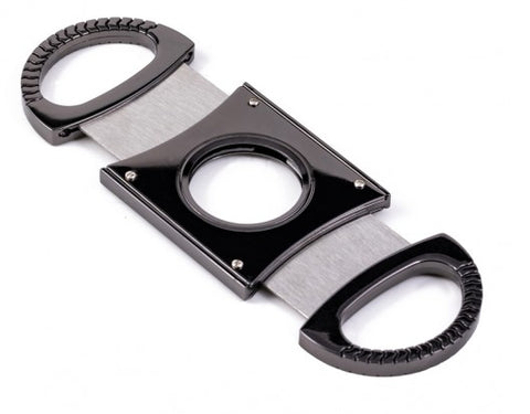 Gun Metal Guillotine Cigar Cutter with Ridged Edge Design – 66 Ring Gauge Capacity