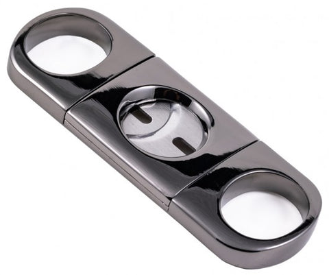 Gun Metal Cigar Cutter – Premium Double Blade Guillotine for 56 Ring Gauge Cigars