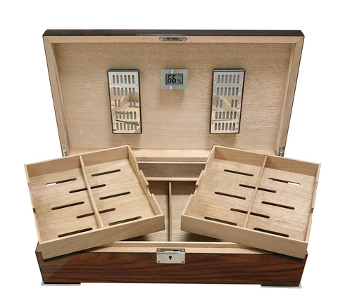 Salvador Rosewood Humidor with Twin Trays – 250 Count – High Gloss Brazilian Finish