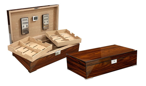 Salvador Rosewood Humidor with Twin Trays – 250 Count – High Gloss Brazilian Finish