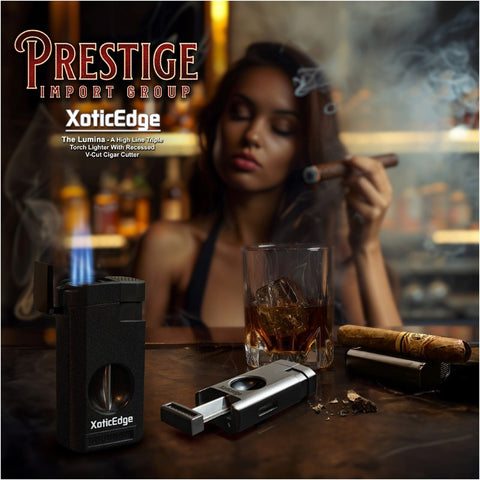 High-Line Triple Torch Lighter with Recessed V-Cut Cutter – Gun Metal Finish