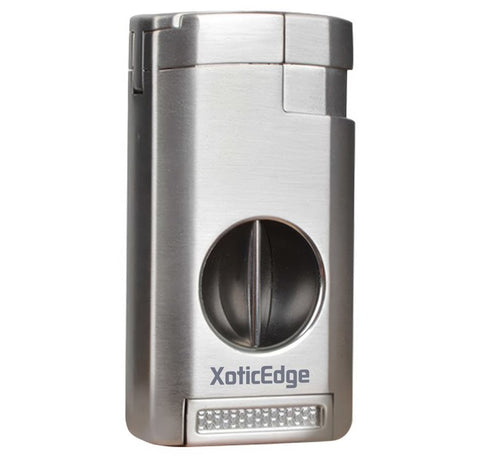 High-Line Triple Torch Lighter with Built-In Dual Guillotine Cutter – Silver Finish