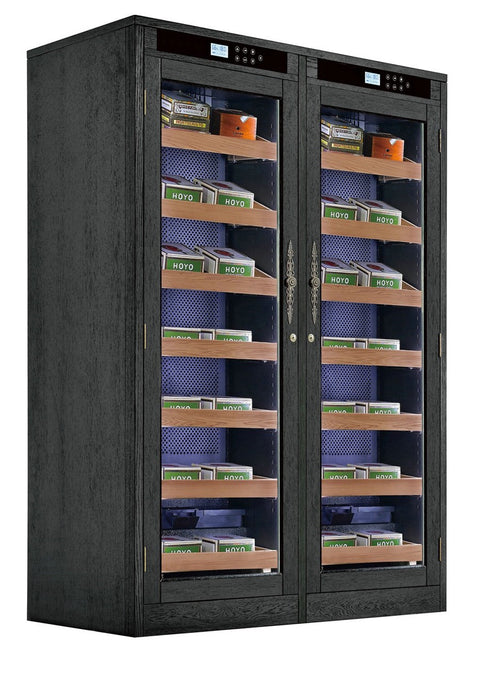 Prestige Reagan Lite 4,000-Cigar Electric Humidor – Black Oak Finish
