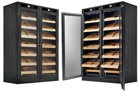 Prestige Reagan Lite 4,000-Cigar Electric Humidor – Black Oak Finish