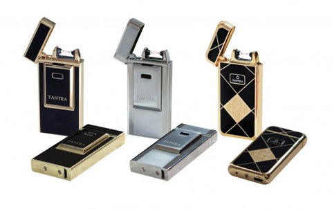 Tantra Adonis Electronic Pulse Lighter – Single Arch, Windproof, Flameless, USB Rechargeable (Gold & Silver)