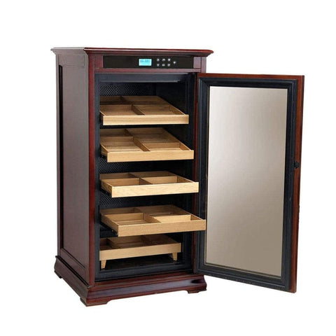 The Redford Electronic Climate-Controlled Cigar Cabinet Humidor – Rich Dark Cherry Finish, 1250 Cigar
