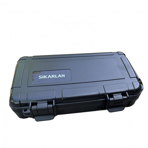 5 Ct. Black Plastic Travel Cigar Humidor – Crush & Water Resistant