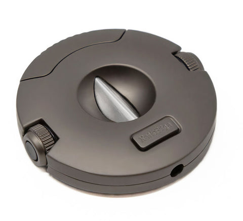 V-Cut & Punch-Cut Combination Metal Stainless Steel Blades Cigar Cutter – Gun Metal