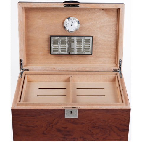 Princeton Bubinga 130 Ct. High Gloss Cigar Humidor with Magnetic Hygrometer & Humidifier