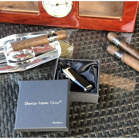 Typhoon Triple Flame Torch Lighter with Punch Cutter – Refillable & Windproof