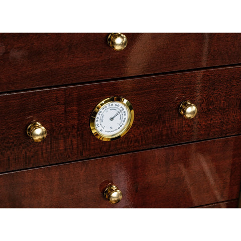 Charleston 7-Drawer Swing Door Cigar Humidor – Gloss Cherry – 210 Cigar Capacity