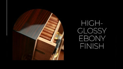 Waldorf Ebony Arc Top Cigar Humidor – 150 Cigar Capacity