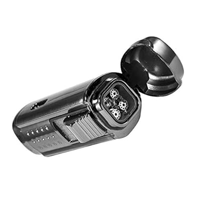 Contemporary Triple Jet Torch Lighter with Built-in Punch – Gun Metal Finish