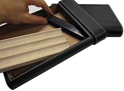 6-Cigar Leather Humidor Case with Slide-Out Cigar Bed & Humidifier