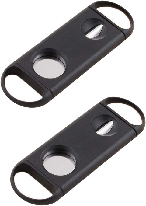 Combo Cigar Cutter Guillotine & V-Cut 56/52 Ring Gauge Black
