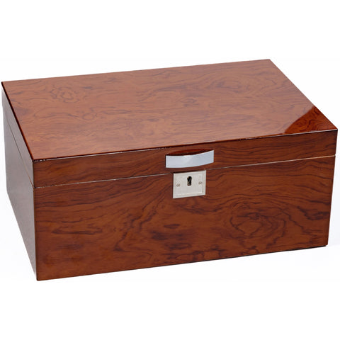 Princeton Bubinga 130 Ct. High Gloss Cigar Humidor with Magnetic Hygrometer & Humidifier