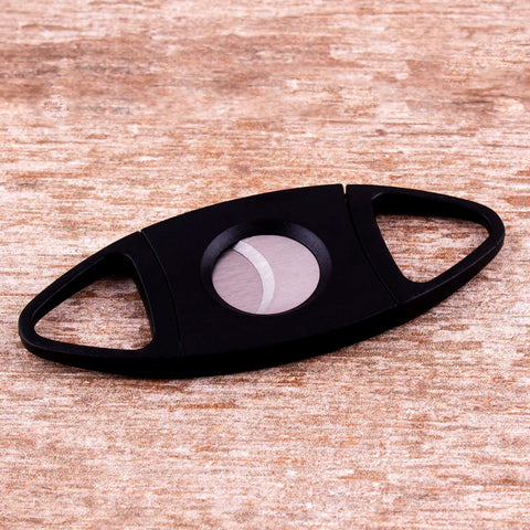 Guillotine Cigar Cutter Display – 24 pcs – Double Blade Black Plastic (54 Ring Gauge)