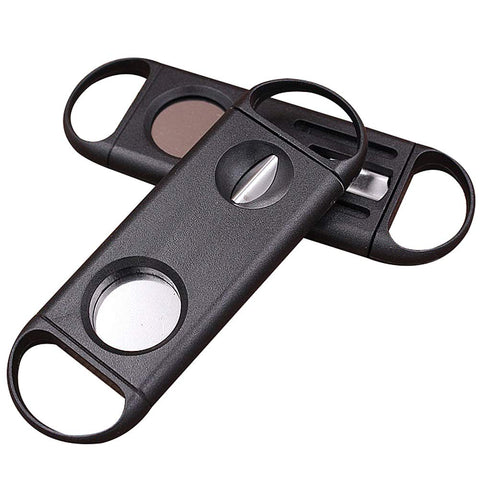 Combo Cigar Cutter Guillotine & V-Cut 56/52 Ring Gauge Black