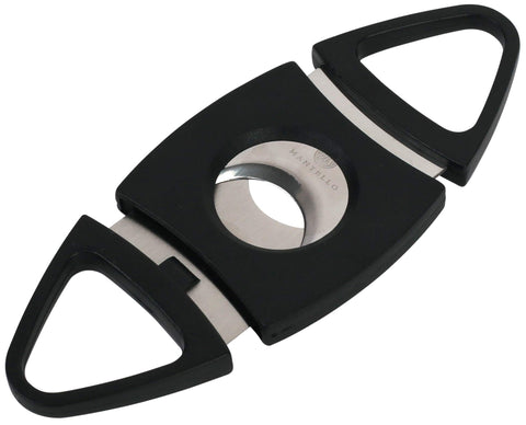 Black Guillotine Cigar Cutter – Set of 4 Double Blade Plastic Cutters (Fits Up to 52 Ring Gauge)