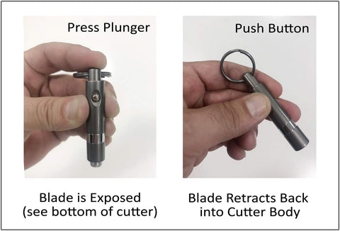 Retractable Bullet Cigar Punch Cutter Keychain Gray
