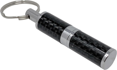 Polished Carbon Fiber & Chrome Bullet Cigar Punch Cutter