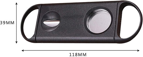 Combo Cigar Cutter Guillotine & V-Cut 56/52 Ring Gauge Black