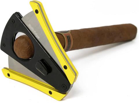 Yellow & Black Wing Blade Aluminum Cigar Cutter – 64 Ring Gauge
