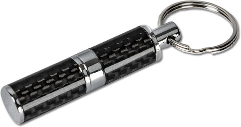 Polished Carbon Fiber & Chrome Bullet Cigar Punch Cutter