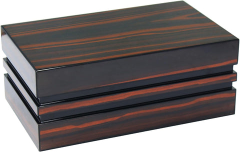 Bastion Bloc Ebony Lacquer Humidor – 120 Ct. Capacity with Modern Block Design