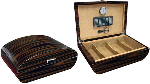 Waldorf Ebony Arc Top Cigar Humidor – 150 Cigar Capacity