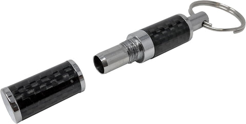 Polished Carbon Fiber & Chrome Bullet Cigar Punch Cutter