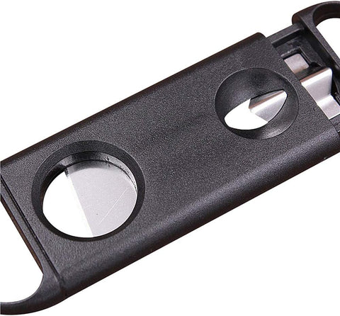 Combo Cigar Cutter Guillotine & V-Cut 56/52 Ring Gauge Black