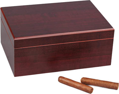 The Executive Cherry Wood Cigar Humidor – 50 to 75 Cigar Capacity