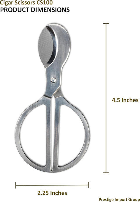 Stainless Steel Cigar Scissors with Black PVC Leather Pouch
