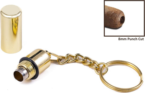 Gold Bullet Cigar Punch Cutter with Keyring – Elegant & Portable Cigar Accessory