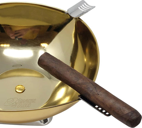 Prestige Smokin Ash Quadrangle Gold Ashtray