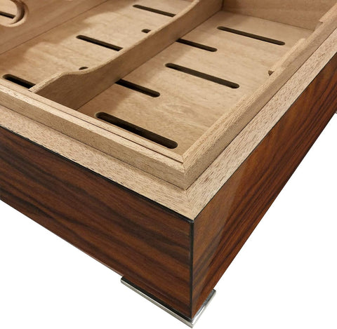Salvador Rosewood Humidor with Twin Trays – 250 Count – High Gloss Brazilian Finish
