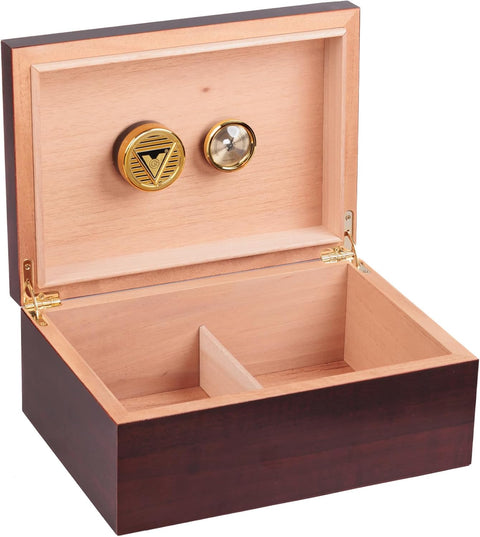 The Executive Cherry Wood Cigar Humidor – 50 to 75 Cigar Capacity