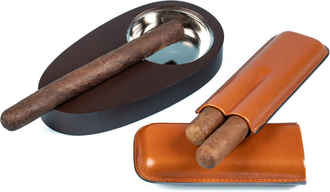 Diplomat Cherry Finish Cigar Humidor Gift Set – 25 to 50 Capacity
