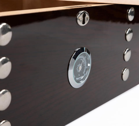 Montgomery Arch-Top Cigar Humidor – Dark Elm Finish – 150 Cigar Capacity