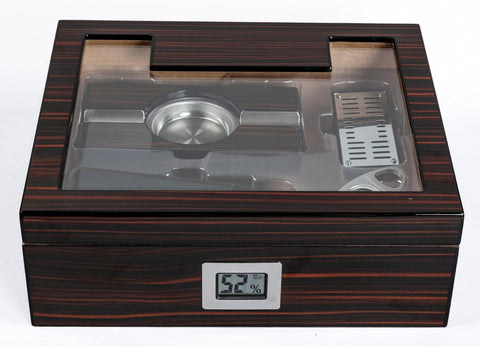 Kensington Cigar Humidor Gift Set – Holds Up to 75 Cigars