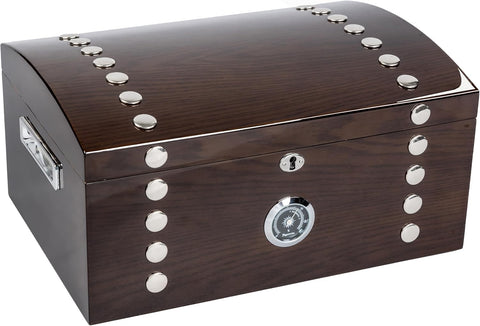 Montgomery Arch-Top Cigar Humidor – Dark Elm Finish – 150 Cigar Capacity