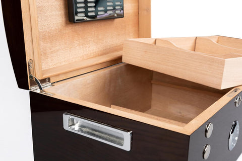 Montgomery Arch-Top Cigar Humidor – Dark Elm Finish – 150 Cigar Capacity