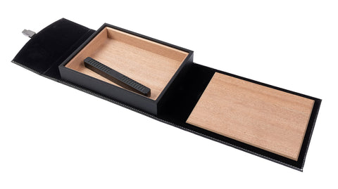 Florence Black Leather Travel Cigar Humidor Case – Holds Up to 10 Cigars