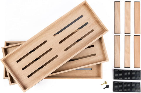 Marciano Large Dark Mahogany Countertop Cigar Humidor Display w/ Trays – Holds Up to 250 Cigars