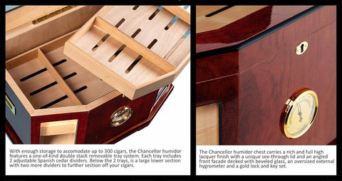 Chancellor Display Model Humidor – Imperfect Condition (Holds 300 Cigars)